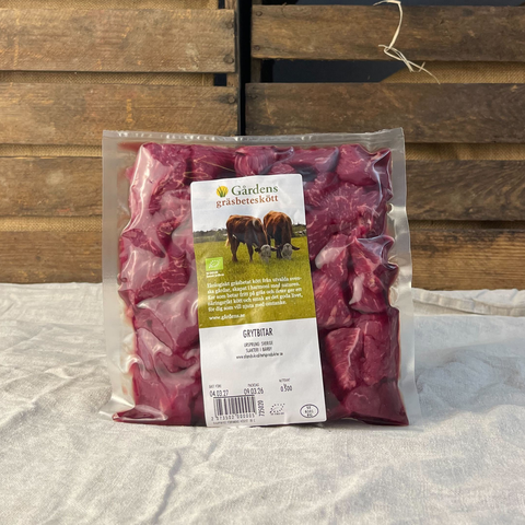 Grytbitar gräsbeteskött EKO 500g