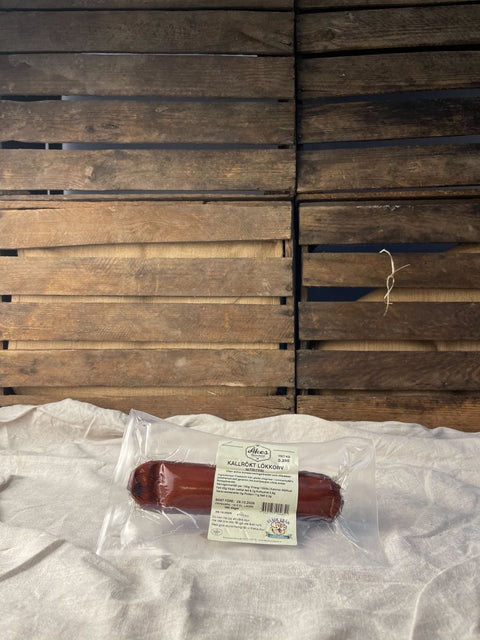 Kallrökt lökkorv, nitritfri 250g