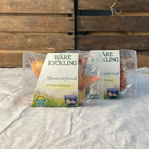 Tvåpack kycklingvingar långsamväxande kyckling 500g x 2