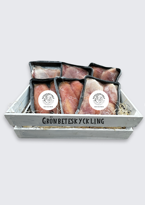 Låda med grönbeteskyckling