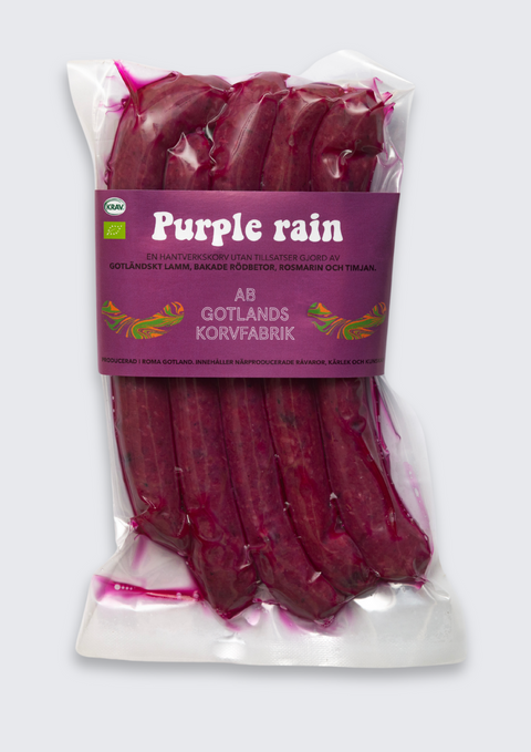 Purple rain, nitritfri färskkorv på lamm 240g EKO